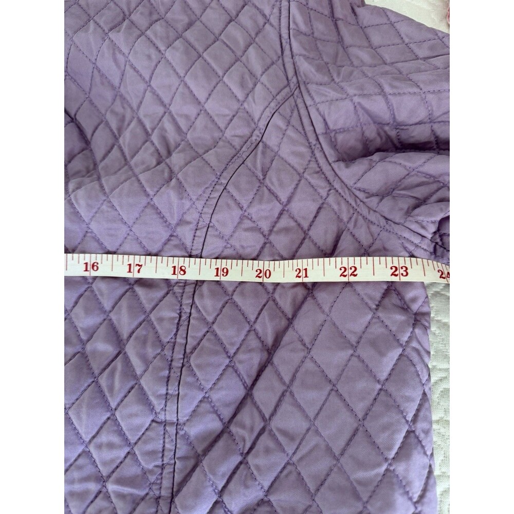Dennis Basso 100% Silk Quilted Jacket Womens M Purple Toggle Coat - Picture 7 of 11